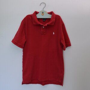 Polo Ralph Lauren Boys Red Short Sleeve Polo Shirt Size Large 14-16